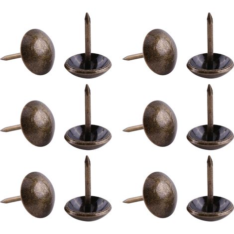 Lot de 100 clous décoratifs vintage en métal bronze pour meubles, canapés, chaussures et portes. (1/5)