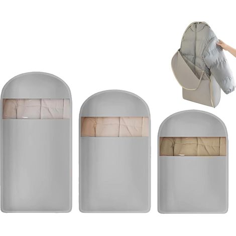 Sac à vêtements pour placard  Rangement transparent pour vêtements de compression avec fermeture éclair, housse imperméable et flexible (1/5)