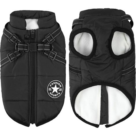 1 Manteau Chien Imperméable,Veste Hiver Rembourrée,Harnais Intégré,Sangle Réglable,Petit Chiot (1/5)