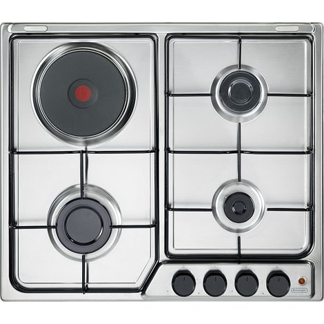 De'Longhi FFI 36 ER Family Piano cottura Combi 60 cm 3 fuochi gas 1 piastra elettrica accensione elettronica colore Acciaio Inox (1/6)