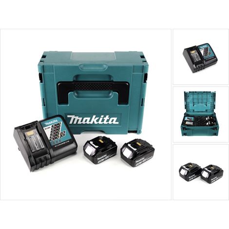 Makita Power Source Kit 18V con: 2x Batterie BL1840B 4,0Ah + Caricabatterie DC18RC + Valigetta Makpac