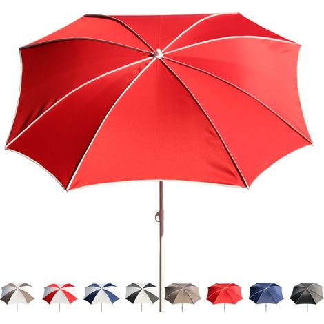 Parasol antivolant UV 50+ pour plage jardin piscine Malta - Rouge