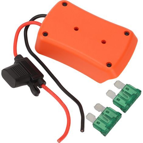 Adaptateur de batterie avec fusible pour vélo électrique, skateboard, voiture jouet, 18 V, 20 V, 14 AWG, orange (1/5)