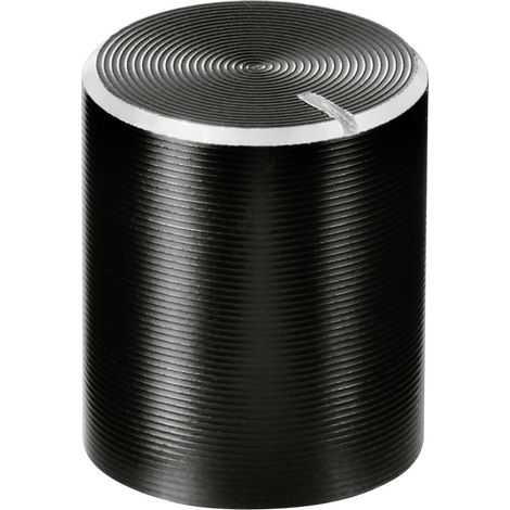 TRU COMPONENTS TC-11613892 Drehknopf mit Knopfmarkierung Schwarz (Ø x H) 10 mm x 12 mm Aluminium, P (1/4)