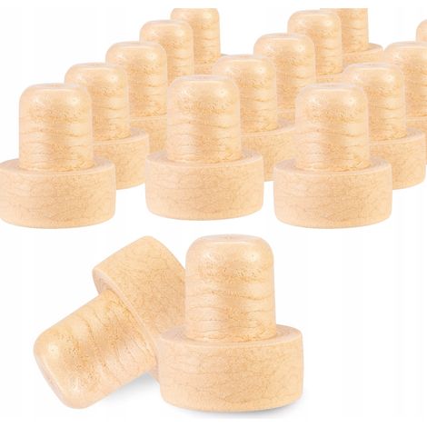 100 tapones para botellas, cierre para botellas de zumo, tipo hongo sintético, 18,5 mm