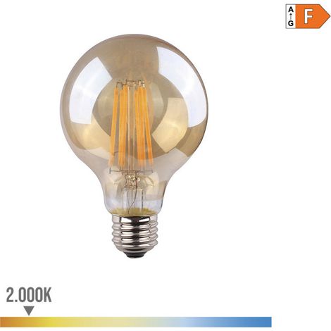 Ampoule LED à Filament EDM Globe en Verre Vintage E27 8W 720lm 2000K Lumière Chaude Ø8x12cm (1/3)