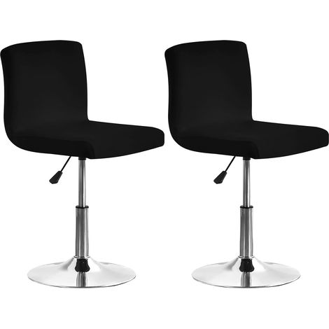 CCYKXA Set of 2 Stretch Bar Stool Covers with Backrest - Washable and Removable, Black (1/5)