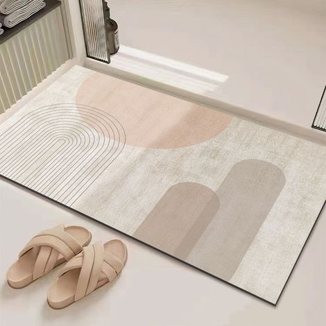 Tapis de bain absorbant ultra-rapide – Antidérapant en terre de diatomée, résistant aux taches et à l’usure – Modèle Ombre légère (40 x 60 cm)-lsw