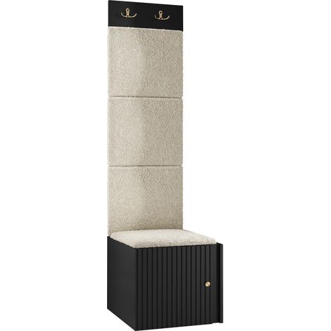 Conjunto para recibidor Hartford 386, Abriamo 3, 186x42x46cm, MDF, Aglomerado laminado, Tapiz, Montada en la pared, Colocada