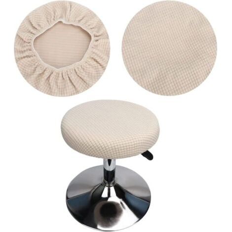 2pcs beige Housse Tabouret Rond, Housse Tabouret de Bar Rond, Housse Tabouret Rond élastique, Lavable Facile d'entretien Doux et Durable, pour Tabouret (1/4)