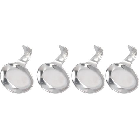 Lot de 4 porte-cuillères en acier inoxydable, 2 fonctions, compact et durable, repose-baguettes pour la maison et les restaurants. (1/5)