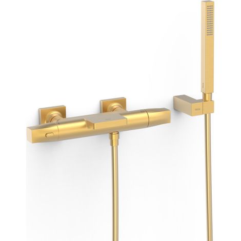 Robinet thermostatique mural pour baignoire et douche Or Mat 24K - TRES 19017489OM (1/2)