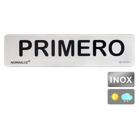 Señal adhesiva Primero Acero inoxidable 5x20 cm Gris