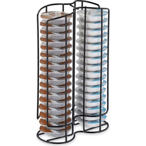 Rangement à capsules, pour jusqu’à 32 dosettes, H x L x P : 29 x 18 x 8,5 cm, noir (1/5)