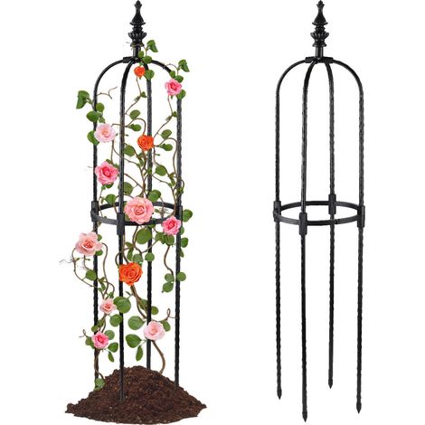 Support Trellis avec Design Découpe Top Oiseau Support Plantes Dimension Diamètre 20cm Hauteur 150cm Équipé Contre Epuisement Soleil (1/5)