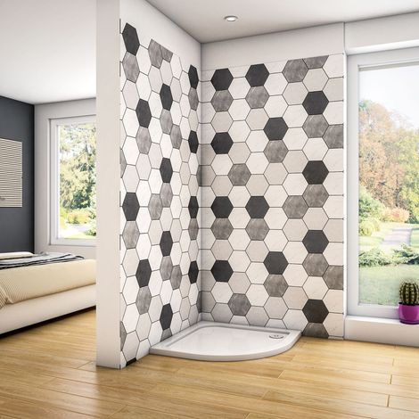 Piatto Doccia Semicircolare 80x80cm in Pietra Artificiale Rivestito Gel Coat Ultra Slim Bianco Lucido Antiscivolo Antibatterico (1/4)