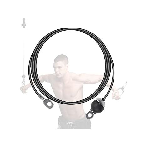 Câble de Gymnastique,Corde Fil d'acier Cable Machine Musculation Remise en Forme LAT Home Gym Accessoires Poulie Fitness (1/5)