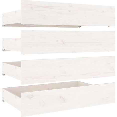 Maison Exclusive - Cassettoni da Letto 4 pz in Legno Massello di Pino Bianco (1/5)