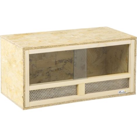 Transparent Sliding Door Reptile Terrarium Habitat with Breathable Mesh for Lizards, Snakes, Horned Frogs, Chameleons 60x29.5x29.5cm (1/5)