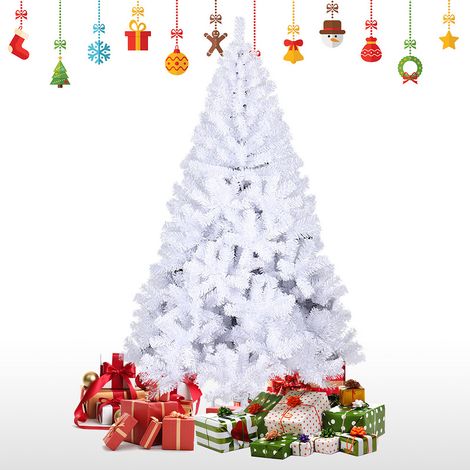 Hengda Albero di Natale con luce Selezione di Natale Decorazione di Natale Albero Artificiale Materiale PVC Bianco 210cm Bianco Caldo (1/5)