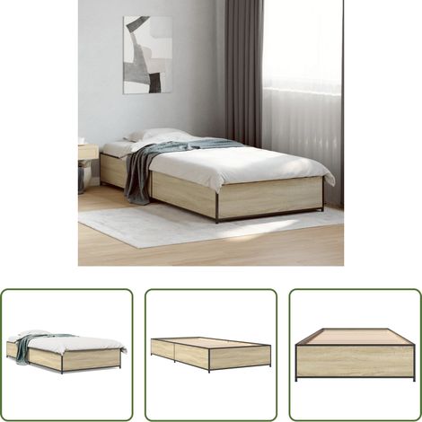 Lit chêne - Cadre de lit sans matelas chêne sonoma 75x190 cm (1/5)