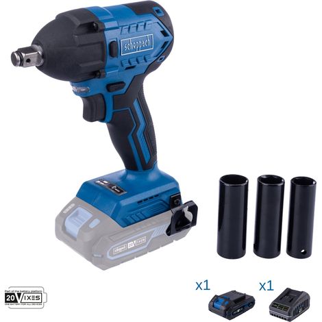 Llave de impacto 20v bateria 2.0Ah y cargador ixes Scheppach bc-iw350-x
