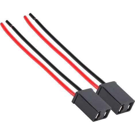 Lot de 2 connecteurs pour lampe H7 femelle câblage DIY 12V-24V ABS cuivre rénovation prise (1/5)