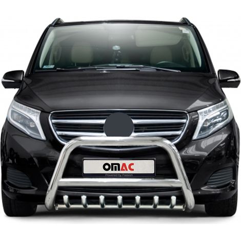 Pare-Buffle Avant Pour Mercedes Classe V 2014-2019 Argent (1/5)