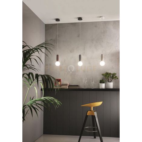 SOSPENSIONE SINGOLA ROCK ROSSO VETRO BIANCO 1 LUCE ATTACCO G9 D.10CM