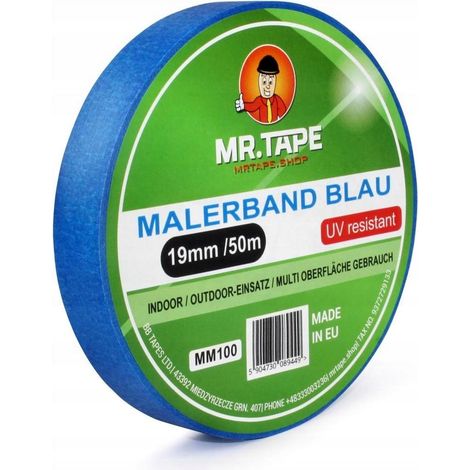 Blaues Malerband 19 mm / 50 m MR.TAPE Papier-Abklebeband UV 30