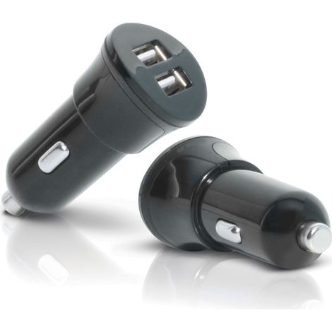 Mobilis Car Charger 2 USB Universal Negro Encendedor de cigarrillos Auto