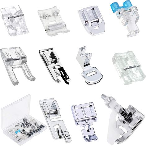 Pieds-de-biche Pour Machine À Coudre - Lot De 11 Pieds Multifonctions - Compatible Avec Machines Domestiques Standard - 11 Pièces (1/5)