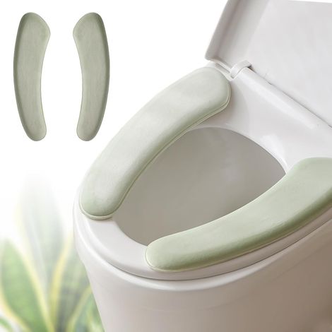 Housse de siège de toilette épaisse et élastique, lavable et réutilisable avec fermeture auto-agrippante double face, tapis rembourré avec éponge épaisse pour plus de confort (vert) (1/5)