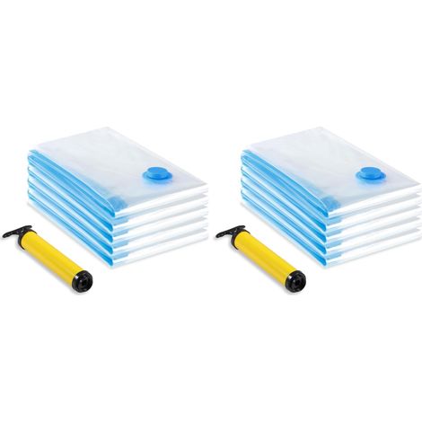 Sac Rangement Sous Vide Aspirateur, Lot de 10 (60 x 80cm) Sac Vetement Reutilisable, Housse de Rangement Sous Vide Couettes avec Pompe Manuelle (1/4)