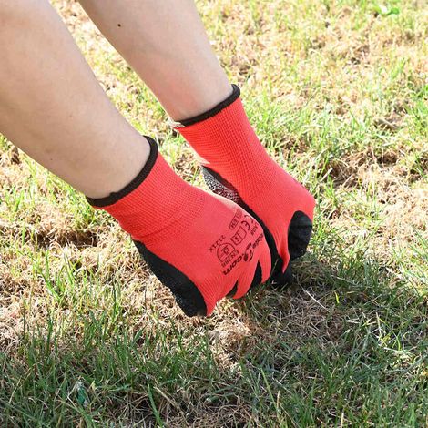Arbeitshandschuhe 24 pcs Rot und Schwarz 9 / l Latexbeschichtung