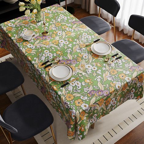 Nappe Vintage Imprimé Floral PVC - Résistante Taches et Chaleur - Pour Table Basse 110x160cm (1/3)