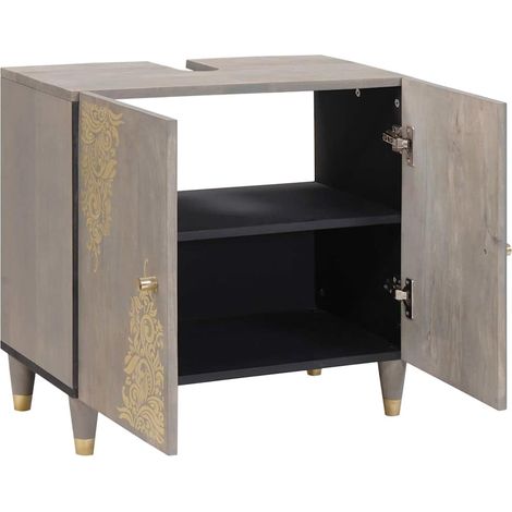 Meuble sous-vasque de salle de bain Gris 62 x 33 x 58 cm CFW949603 (1/5)