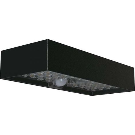 Applique murale LED V-TAC 6 W avec panneau solaire et capteur PIR, noir, blanc naturel, IP65
