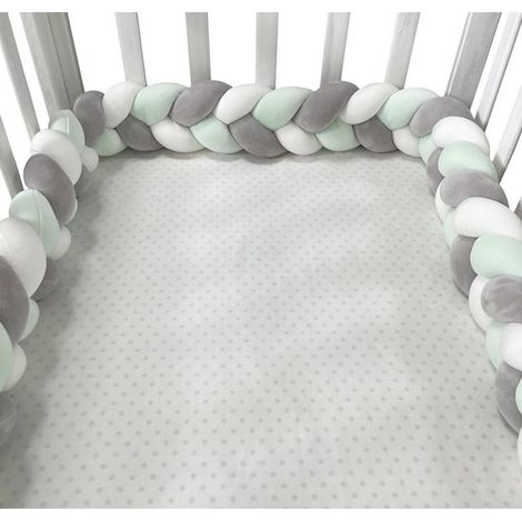 Tour de lit bébé tressé à la main – Cordon décoratif noué – Coussin de protection pour lit bébé – Décoration chambre enfant – 150 cm