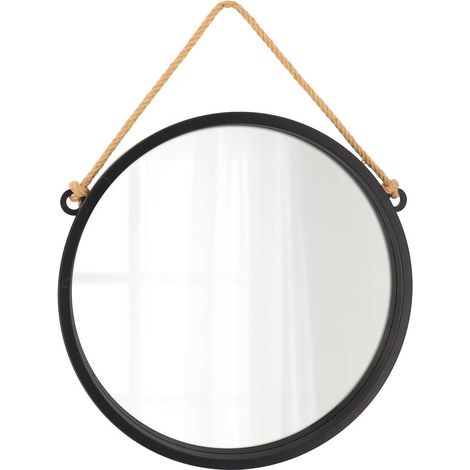Miroir a susprendre plastique/verre d48 cm - noir - Tendance (1/3)
