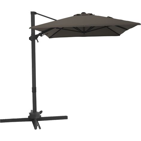 Axi Nyra Parasol Déporté Rectangulaire 200 X 300 Cm, Anthracite/Taupe Pour Le Jardin / Terrasse Avec Armature Thermolaquée Pied En Croix, Housse De Protection Inclus Inclinable, Pivotant À 360°