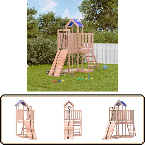 Aire de jeux d'extérieur bois massif de douglas - Aire De Jeux Extérieur - Jouet Enfant - Maisonnette Bois - Toboggan - Balançoire (1/5)