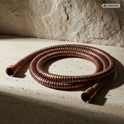 PaulGurkes Flexible Douche en Cuivre Nostalgie Bronze Rouge 150cm Acier Inoxydable (1/4)