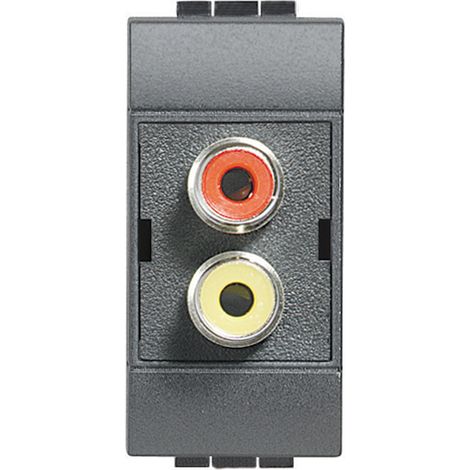 BTICINO Doppio Connettore Tipo Rca Livinglight Antracite (1/2)