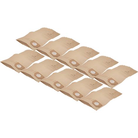 vhbw 100x Sacs compatible avec Parkside (Lidl) PNTS1400/B1, PNTS1500, PNTS 30/4, PNTS1400 aspirateur - 30cm x 17,5cm marron