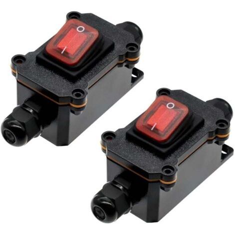 12 V DC 20 A DPST 4-poliger 12-V-Inline-Schalter, wasserdichter Schnurschalter, Ein-/Ausschalter (2 Stück wasserdichte Inline-Schalter) FLITI