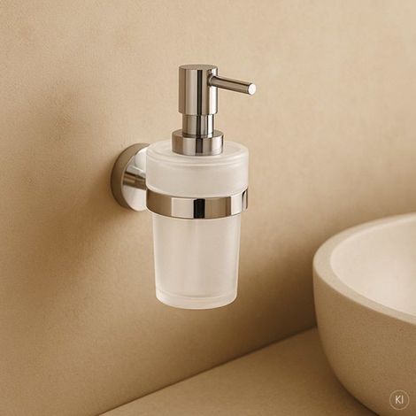 AquaCraft 100 Seifenspender Wandmontage ohne Bohren 10050000-00 mit Glas, chrom