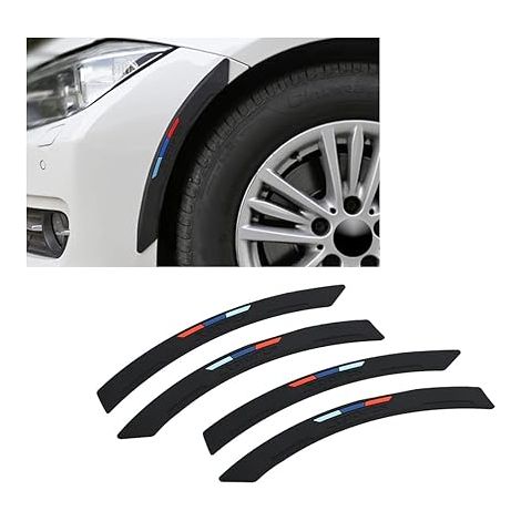SHINING HOUSE Élargisseur de Passage de Roue de Voiture - Autocollant Universel - Protection Anti-Collision - Élargissement d'aile de Roue - Décoration - Lot de 4 - Noir (1/5)