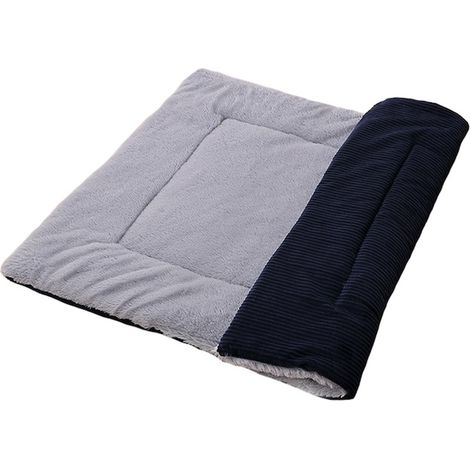 Lit orthopédique pour chiens, gris / bleu marine, M, mobilier robuste et élégant, structure stable et résistante (1/5)