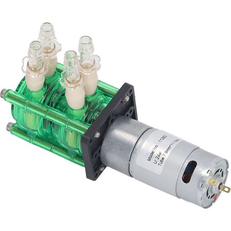 Pompe péristaltique à Double tête, coque verte, tube jaune, grand débit, eau résistante à la Corrosion, 700 ml/min, DC24V, 600mA
